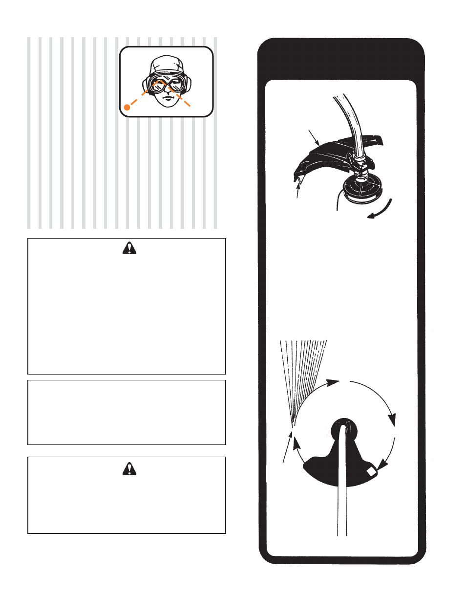 Cutting with nylon line curved shaft units, Debris | Echo BRUSHCUTTER User Manual | Page 16 / 28