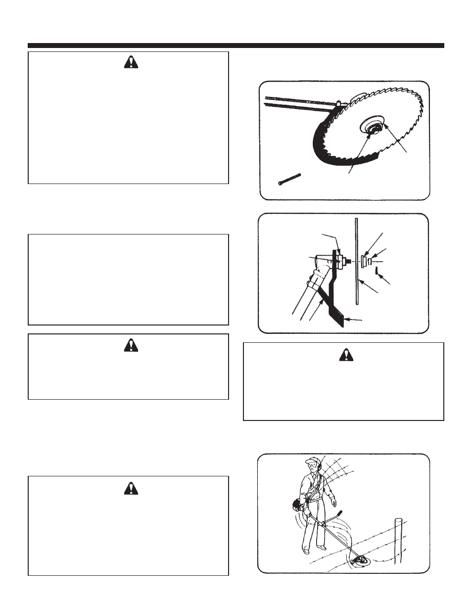 Cutting with blades, Warning danger | Echo BRUSHCUTTER User Manual | Page 21 / 28