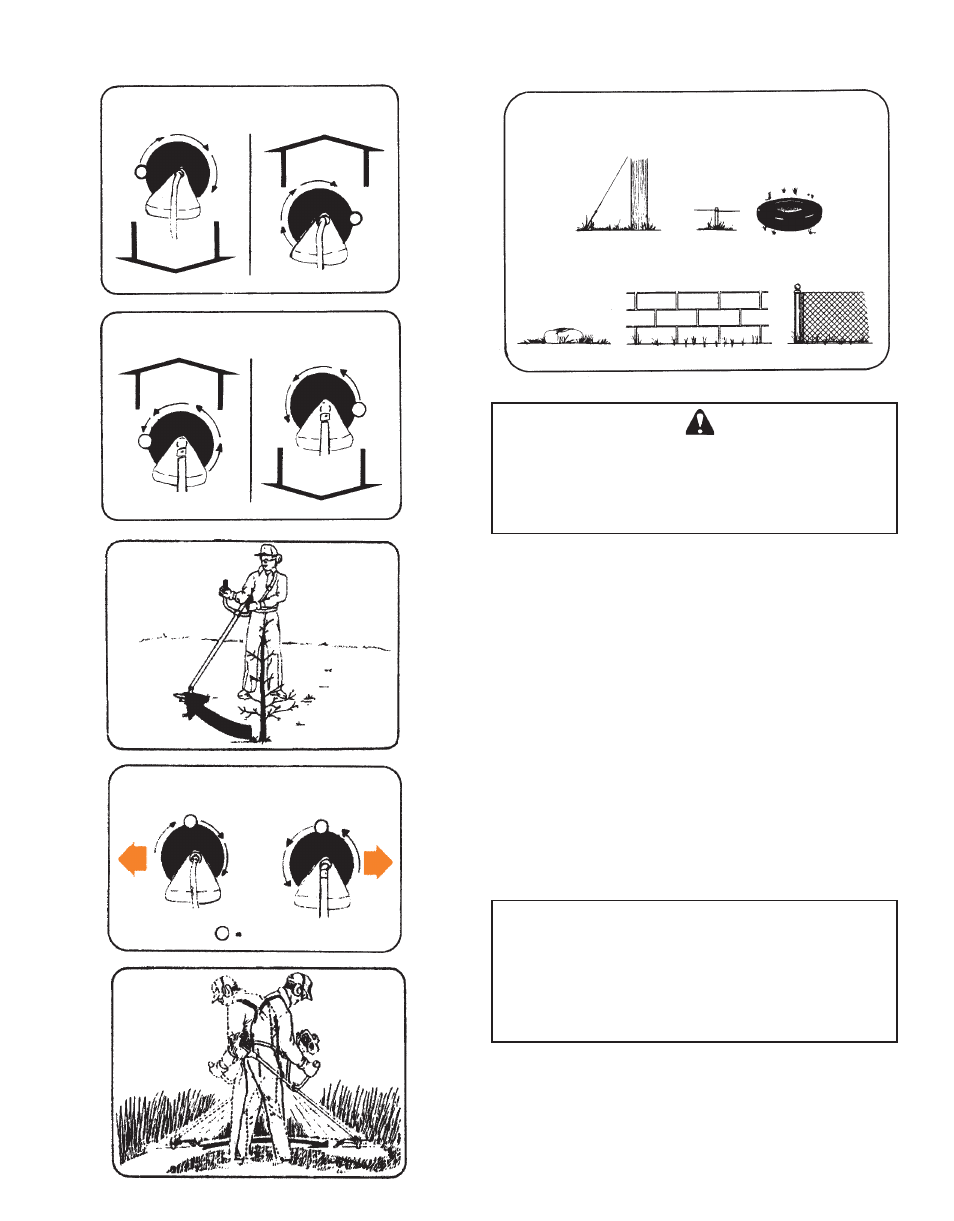 Warning danger, Reaction forces, Using weed blades | Echo BRUSHCUTTER User Manual | Page 22 / 28