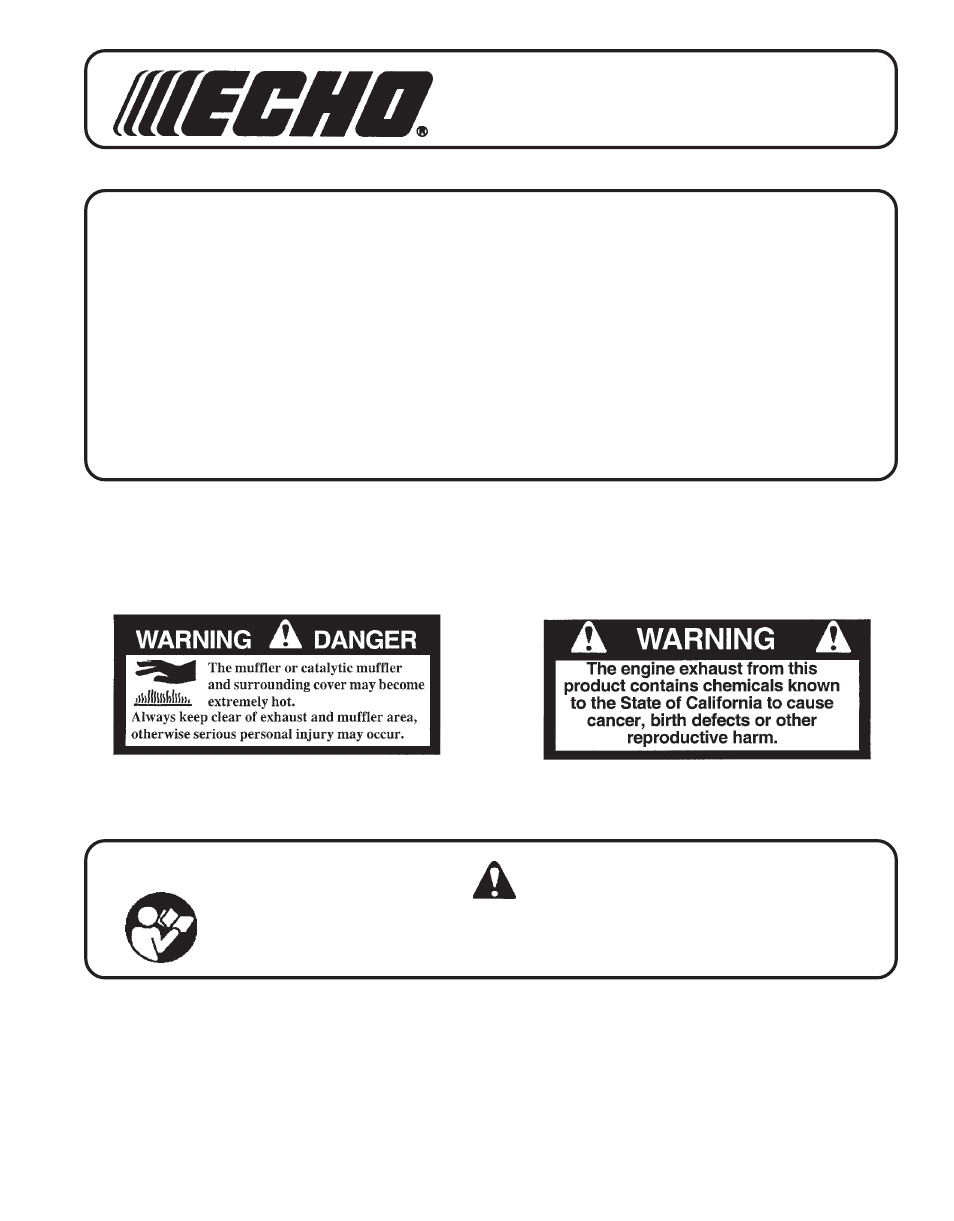 Echo CS-305 User Manual | 28 pages