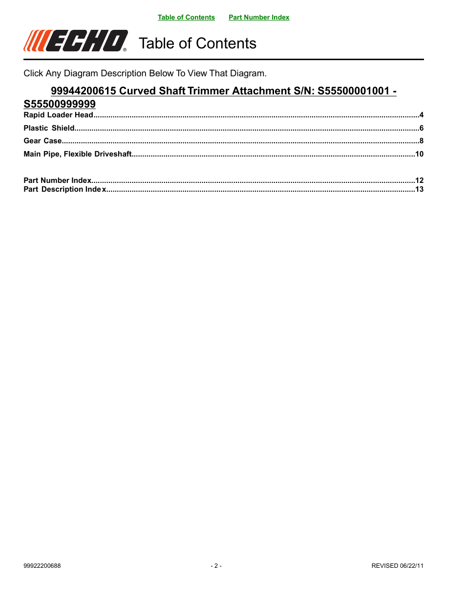 Echo 99944200615 User Manual | Page 2 / 14