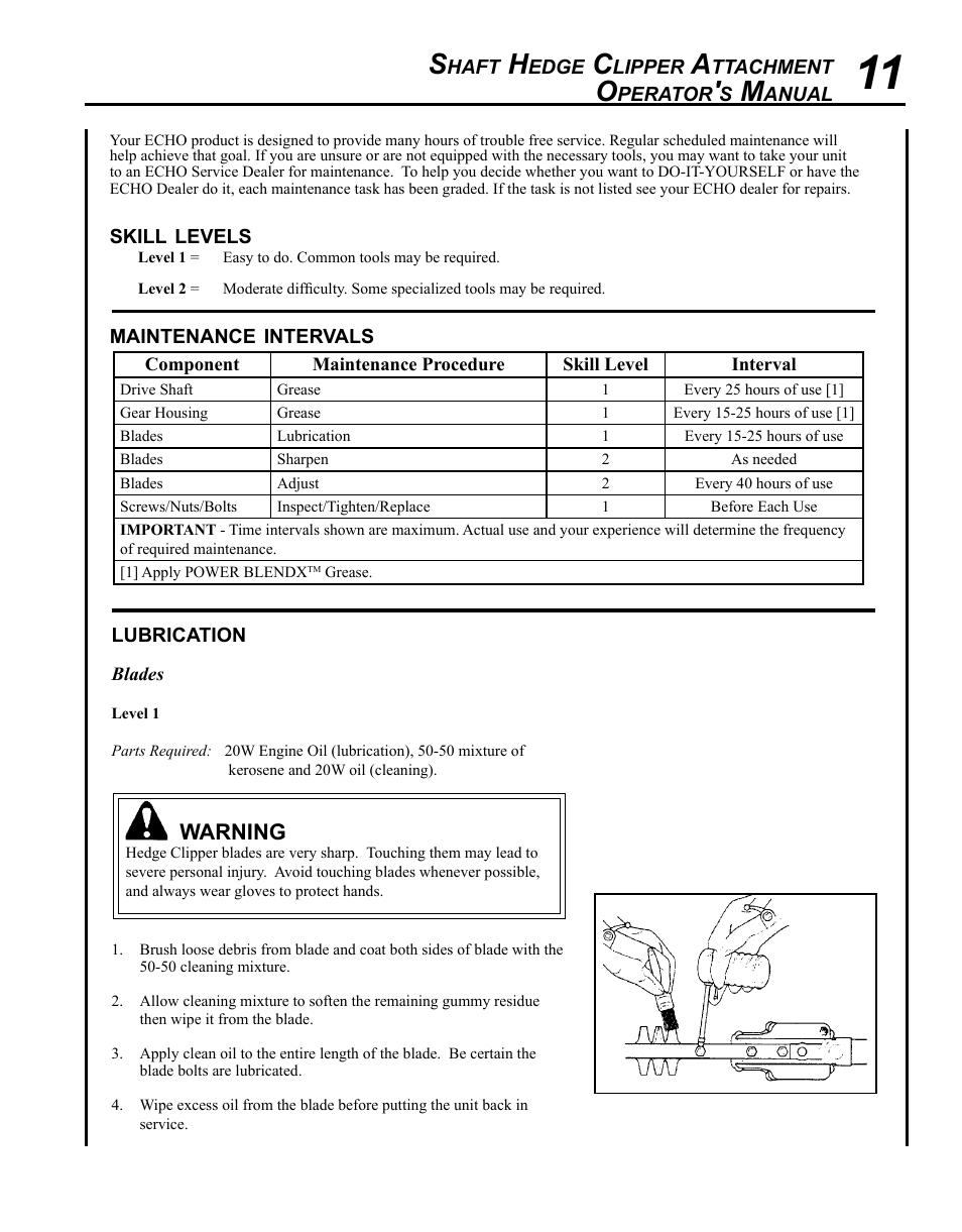Echo 99944200485 User Manual | Page 11 / 20