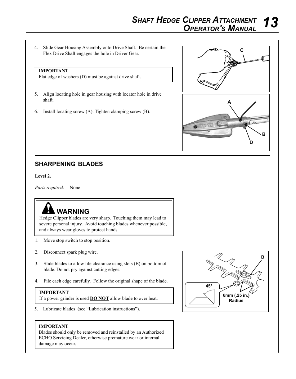 Echo 99944200485 User Manual | Page 13 / 20