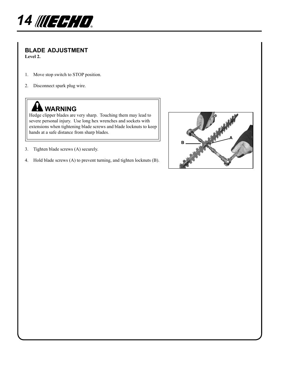 Echo 99944200485 User Manual | Page 14 / 20