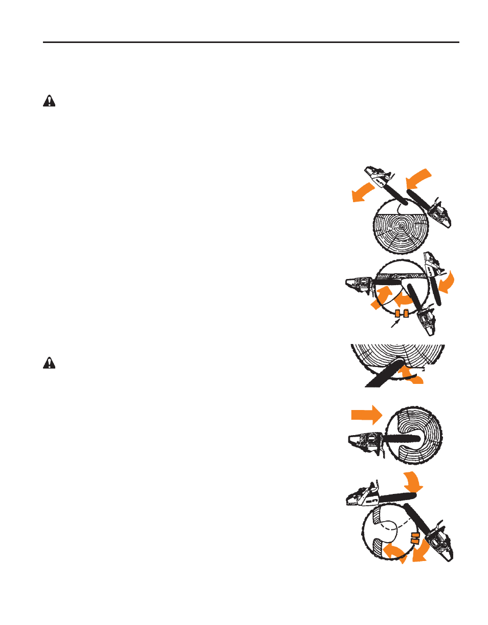 Felling very large trees, Warning | Echo X52000020 User Manual | Page 31 / 36