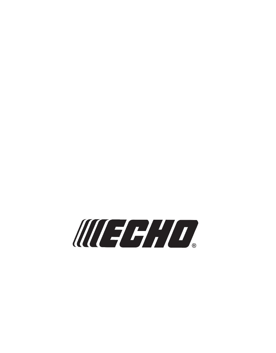 Echo, incorporated | Echo X52000020 User Manual | Page 36 / 36