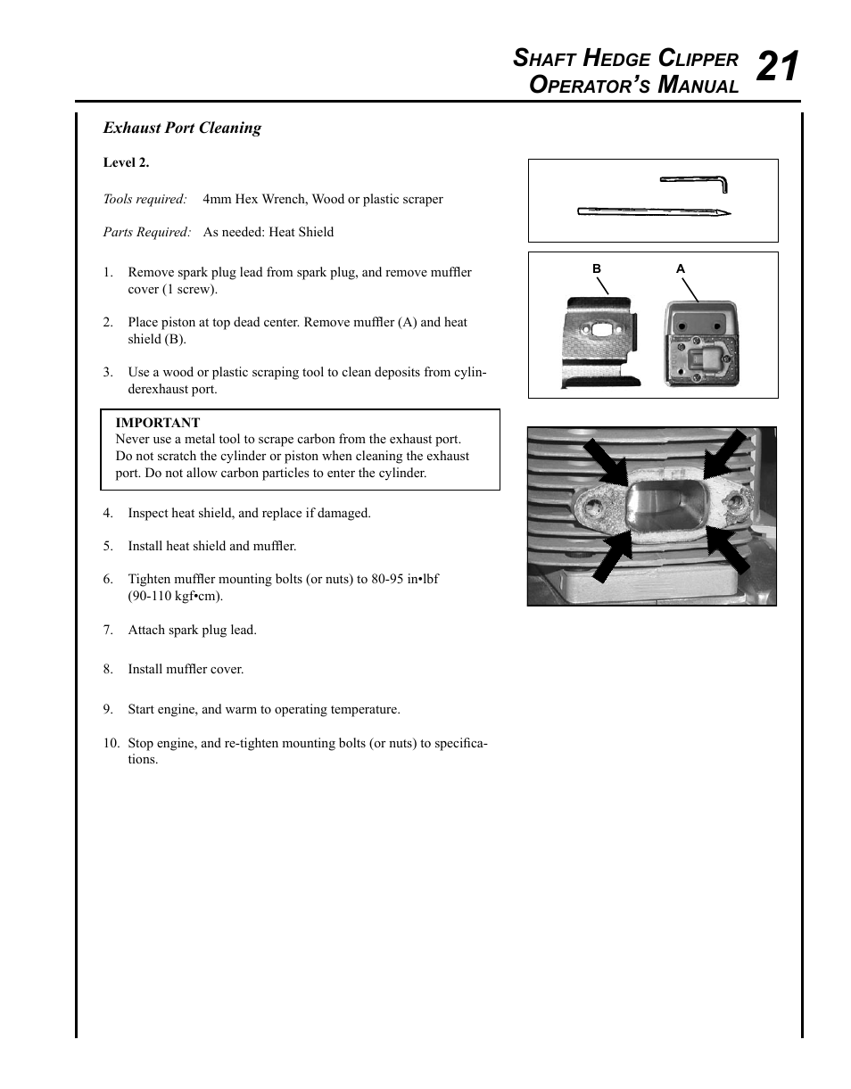 Echo SHAFT HEDGE CLIPPER HCA-265 User Manual | Page 21 / 32