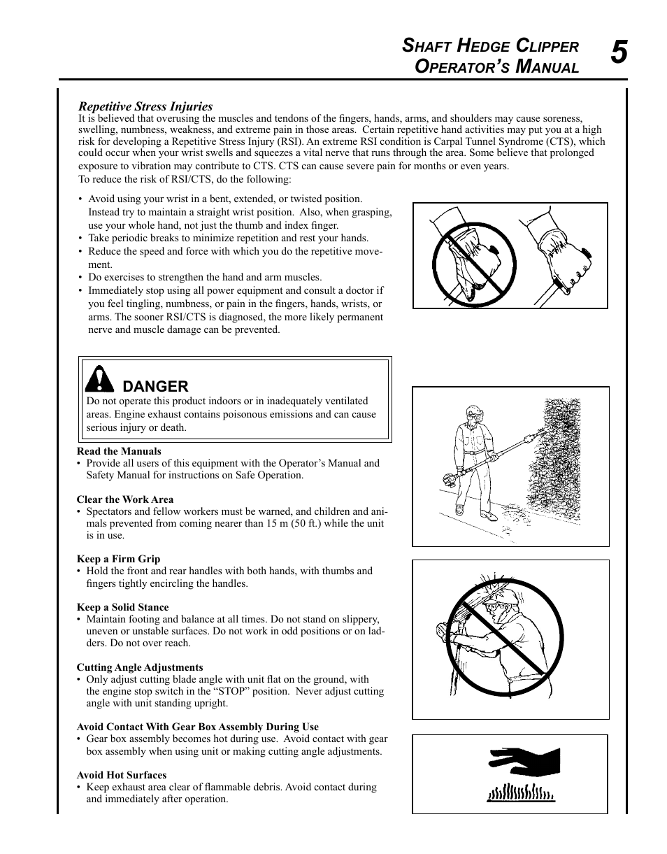 Echo SHAFT HEDGE CLIPPER HCA-265 User Manual | Page 5 / 32
