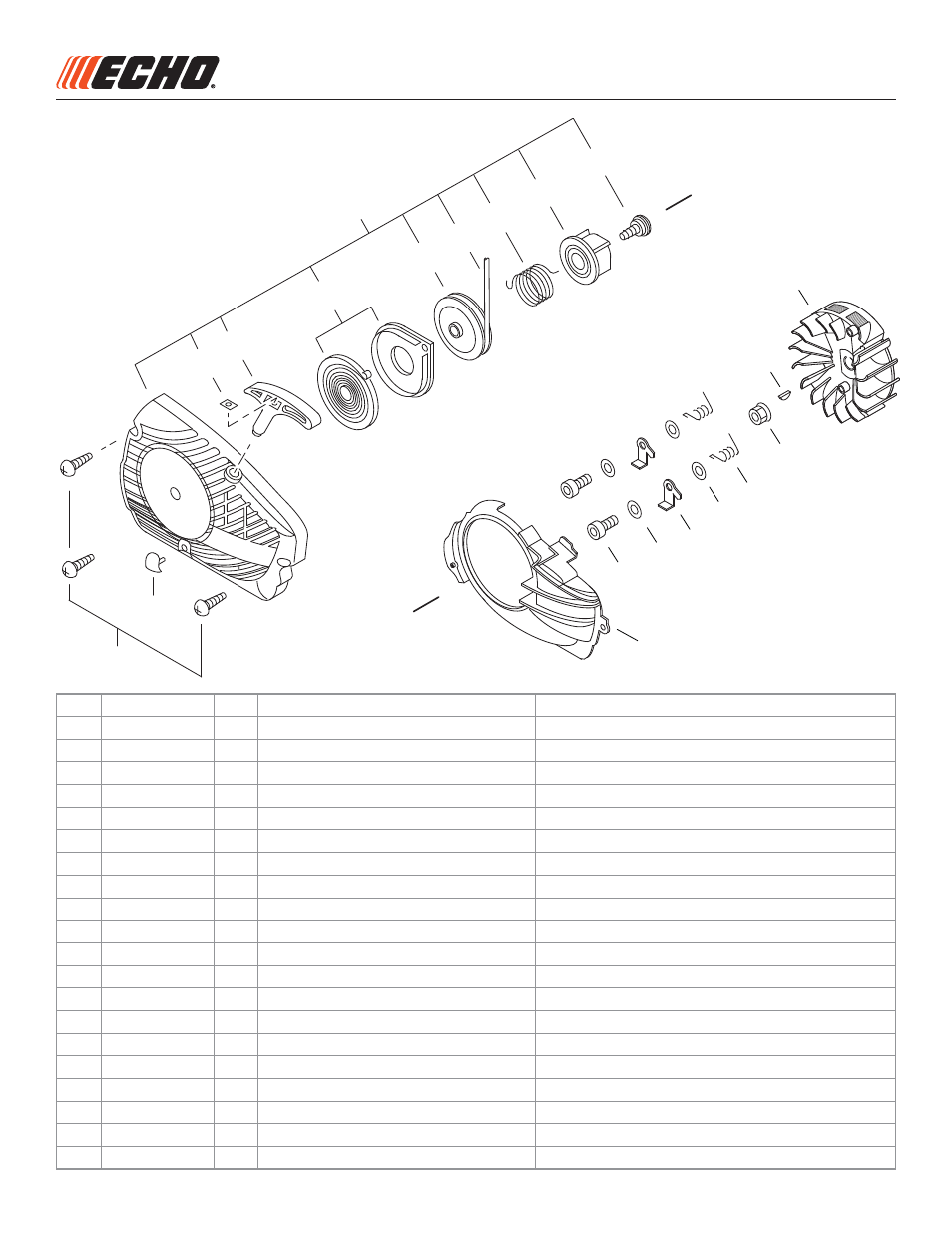 Flywheel, recoil starter, Volante, arrancador autorretráctil, Cs-271t | Echo MOTOSIERRA CS-271T User Manual | Page 5 / 13