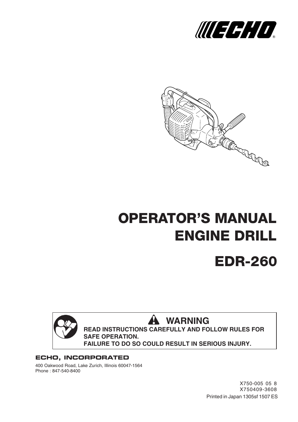 Echo X750409-3607 User Manual | 22 pages