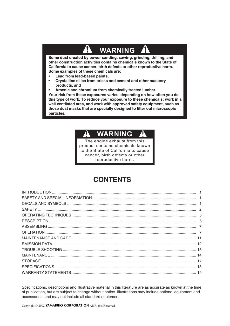 Echo X750409-3607 User Manual | Page 2 / 22