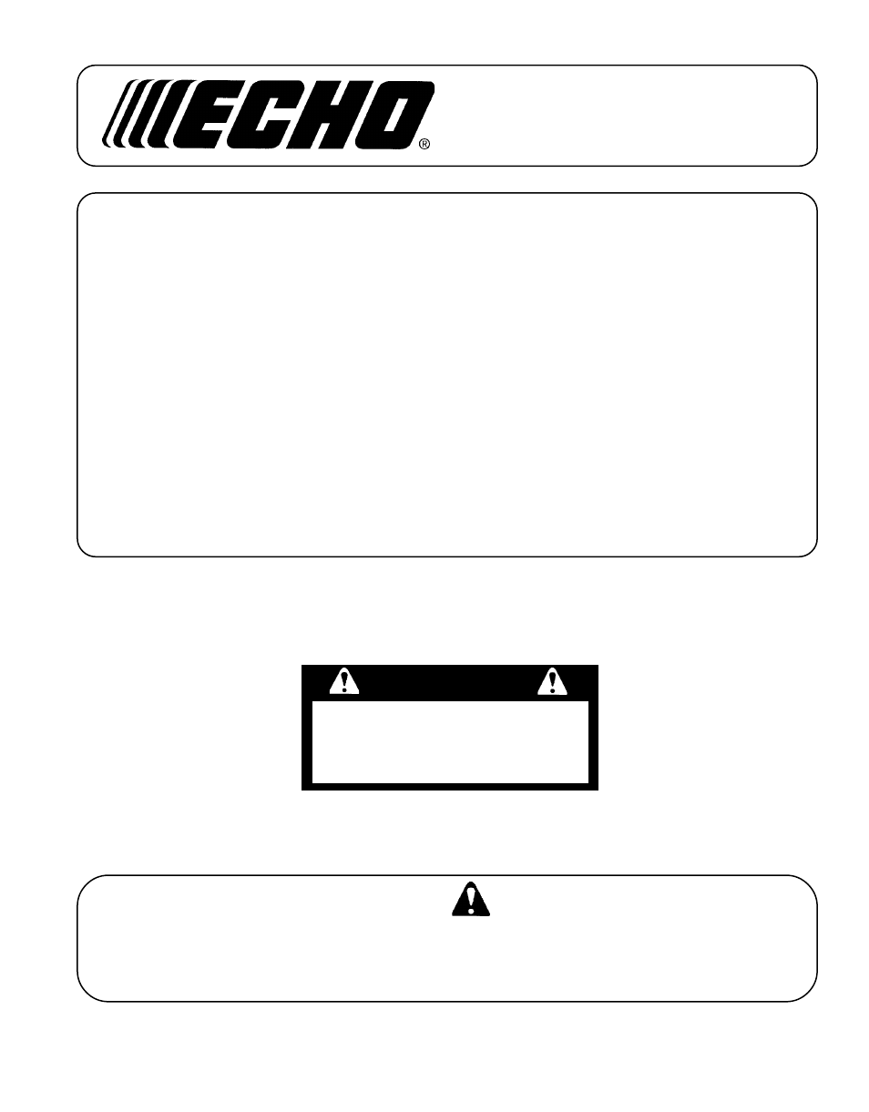 Echo PB-60HT User Manual | 24 pages