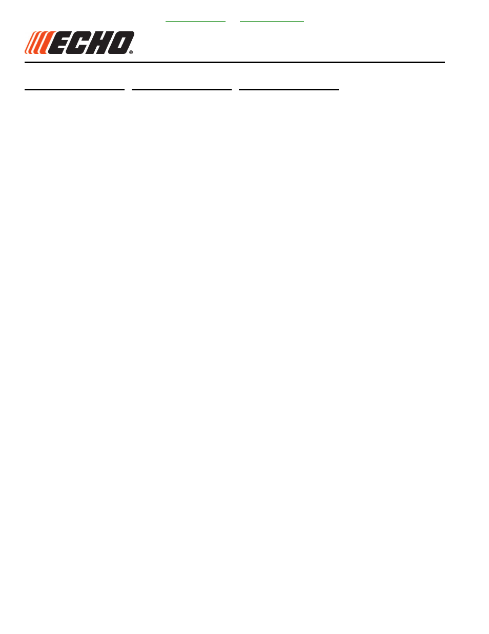 Part number index, Table of contents part number index | Echo PAS-260 User Manual | Page 38 / 42
