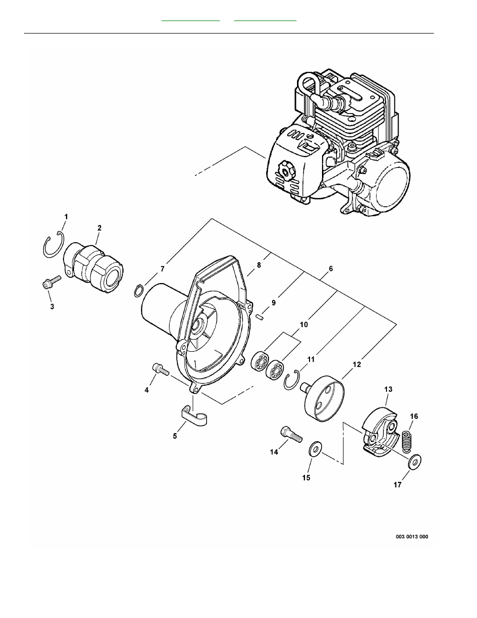 Fan case, clutch | Echo PAS-260 User Manual | Page 8 / 42