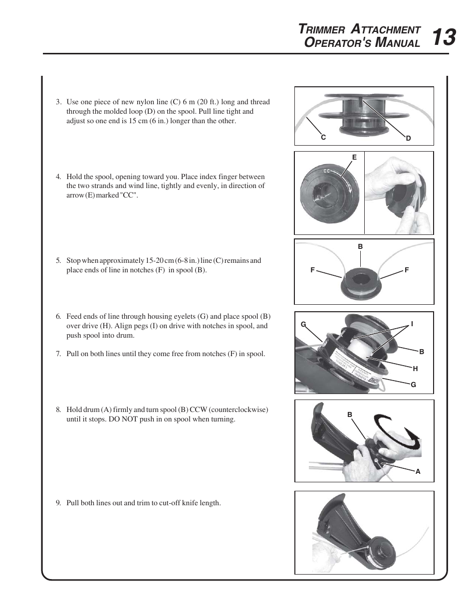 Echo TRIMMER ATTACHMENT PAS-265 User Manual | Page 13 / 16