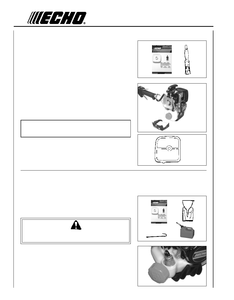 Warning danger | Echo SRM - 340 User Manual | Page 22 / 32