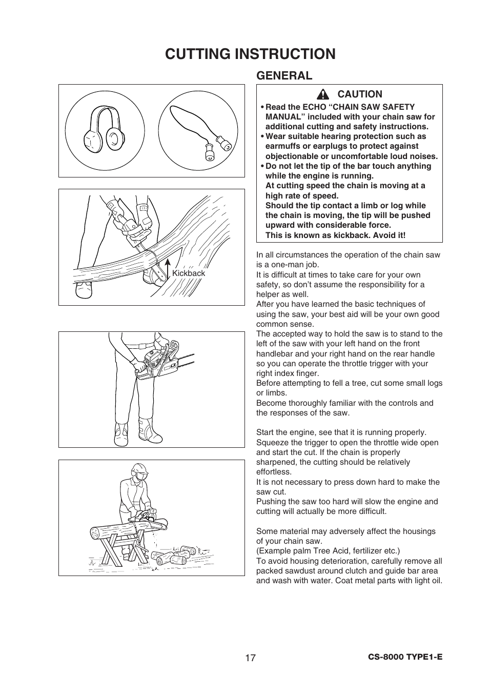 Cutting instruction, General | Echo CS-8000 TYPE1-E User Manual | Page 19 / 34