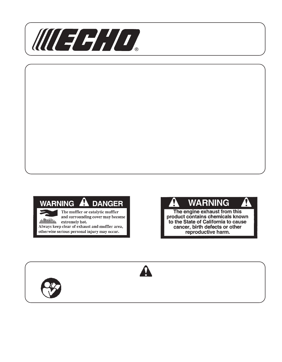 Echo PE-230 User Manual | 28 pages