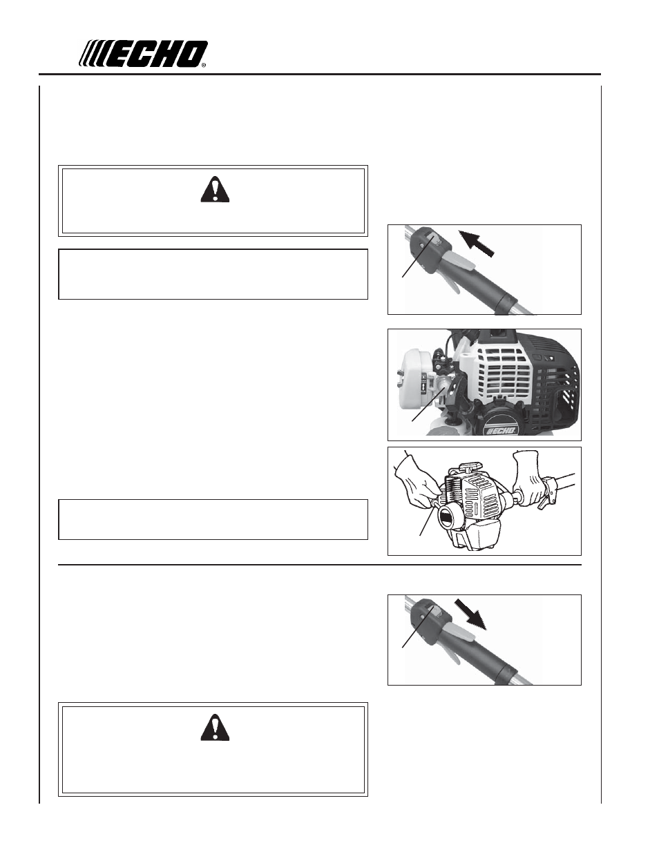 Warning danger | Echo PE-230 User Manual | Page 14 / 28