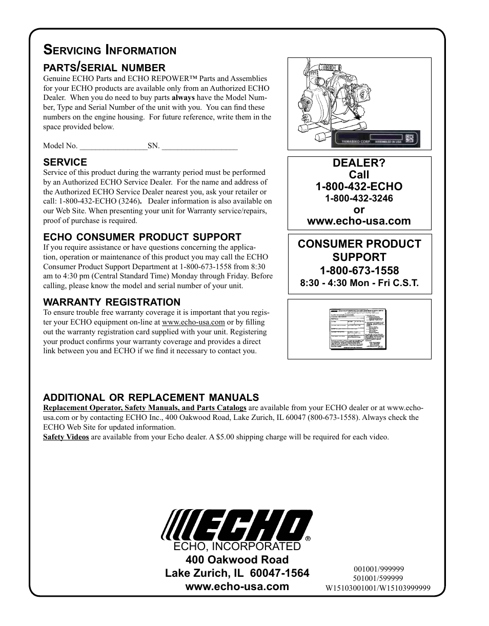 Echo WP-1000 User Manual | Page 32 / 32