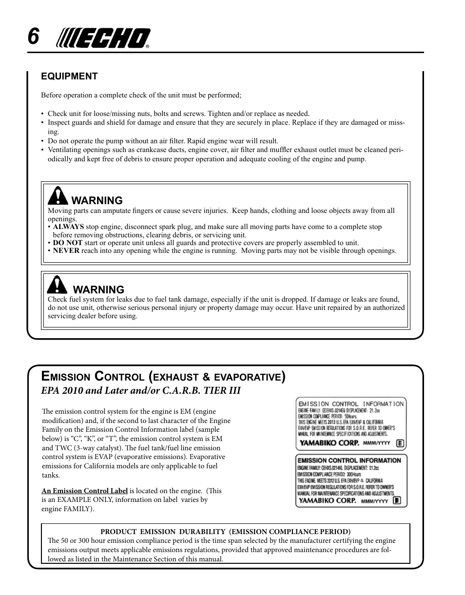 Echo WP-1000 User Manual | Page 6 / 32
