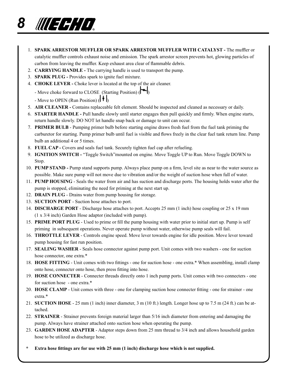 Echo WP-1000 User Manual | Page 8 / 32