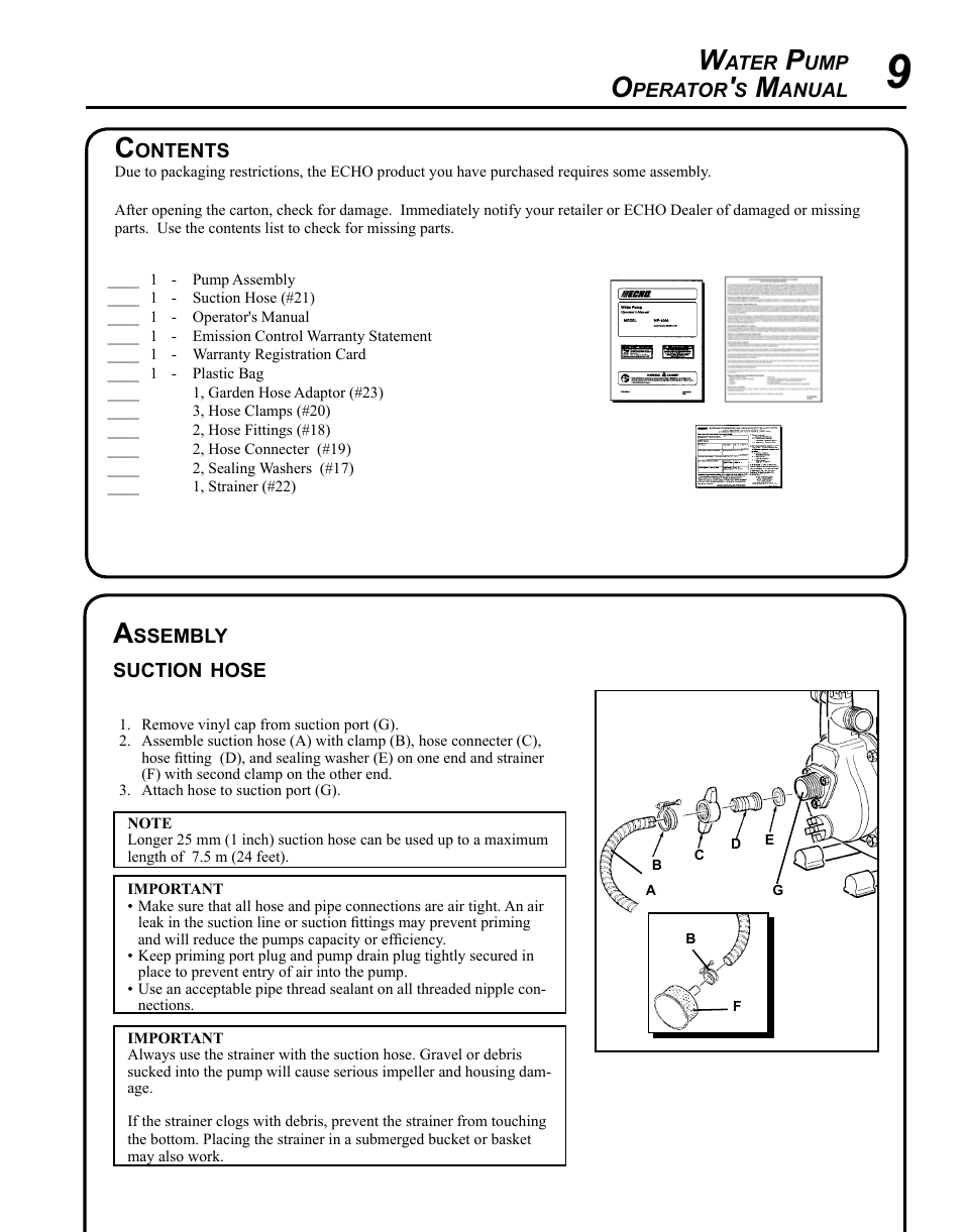 Echo WP-1000 User Manual | Page 9 / 32