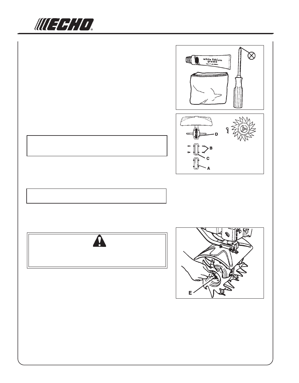 Warning danger | Echo TC-2100 Type 1E User Manual | Page 22 / 28