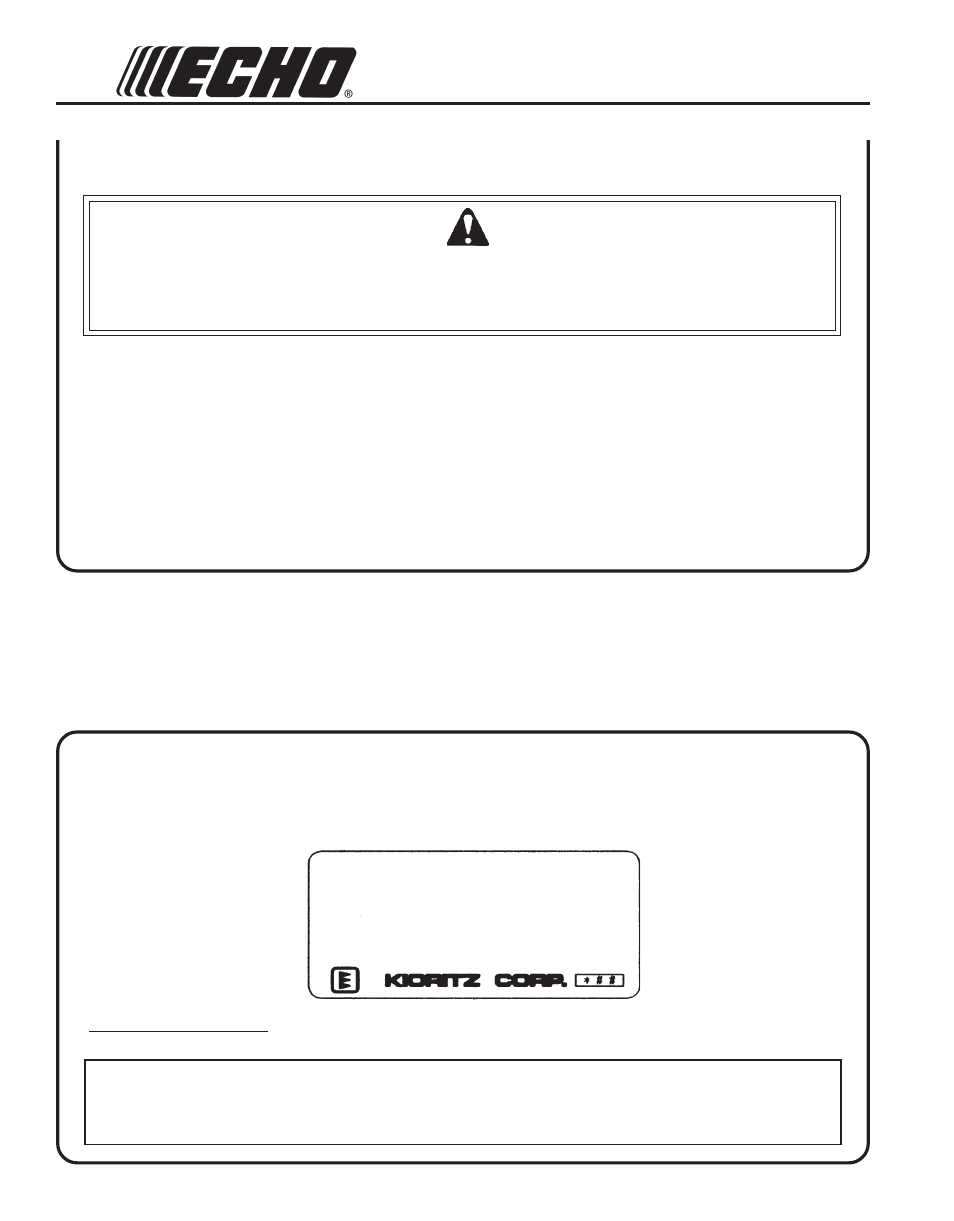 Emission control, Epa phase 2, Warning danger | Echo PB-755T User Manual | Page 6 / 28
