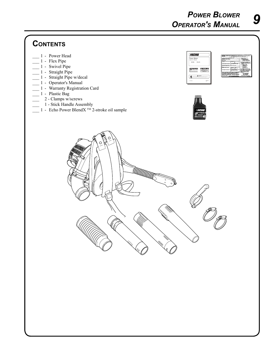 Echo PB-265L User Manual | Page 9 / 28