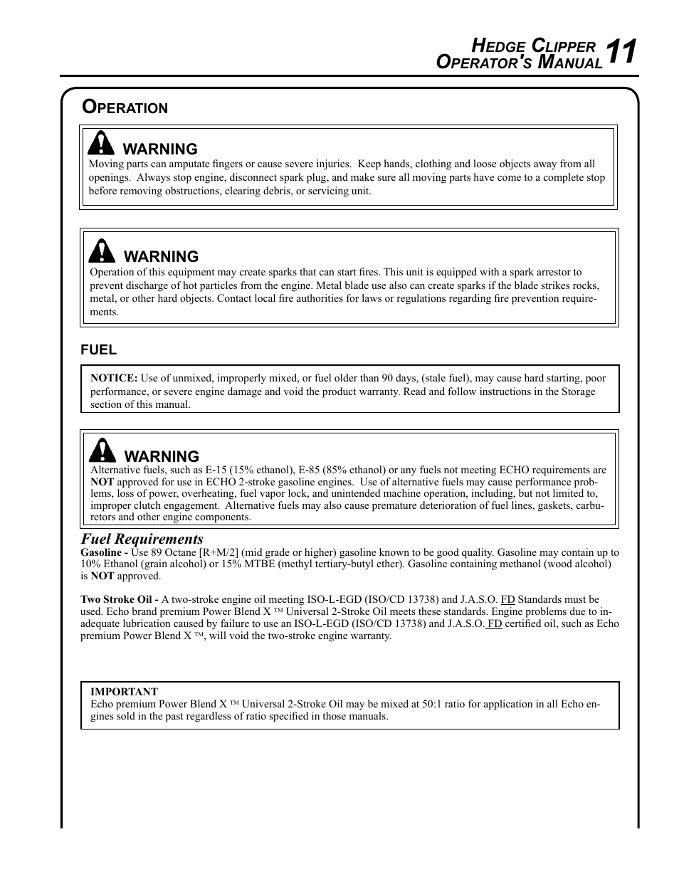 Echo HC-185 User Manual | Page 11 / 32