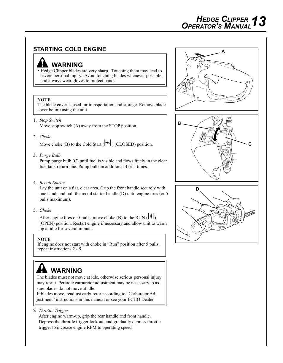 Echo HC-185 User Manual | Page 13 / 32