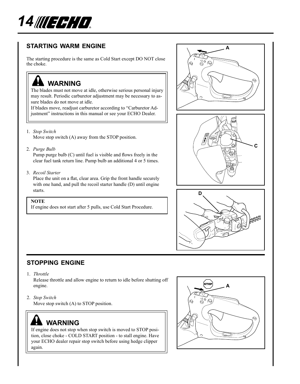 Echo HC-185 User Manual | Page 14 / 32