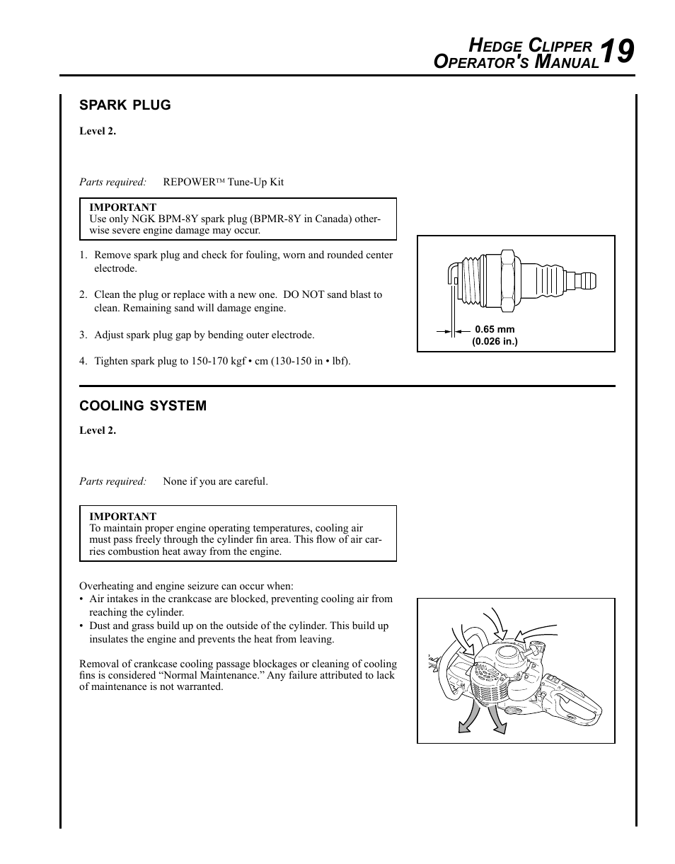 Echo HC-185 User Manual | Page 19 / 32