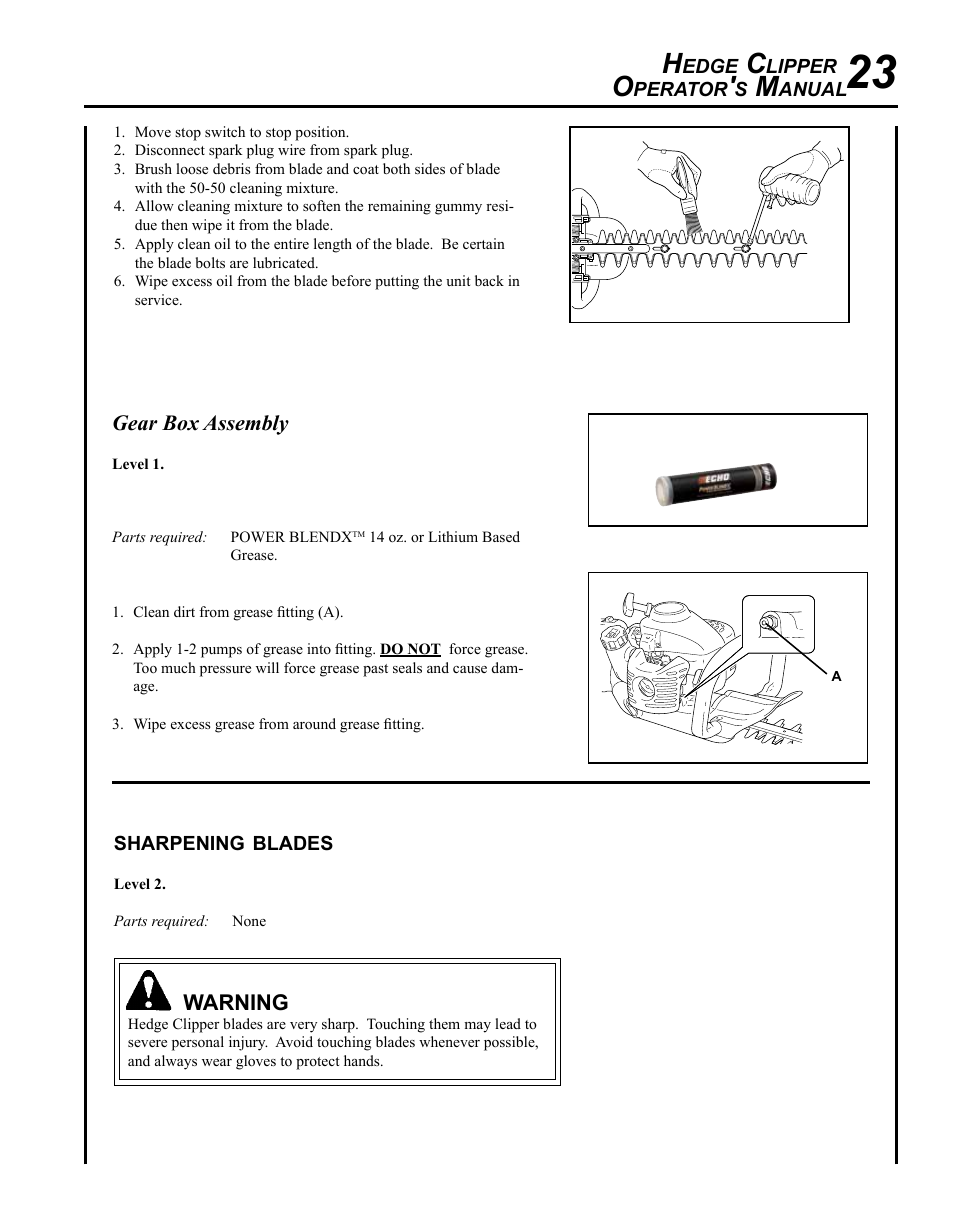 Echo HC-185 User Manual | Page 23 / 32