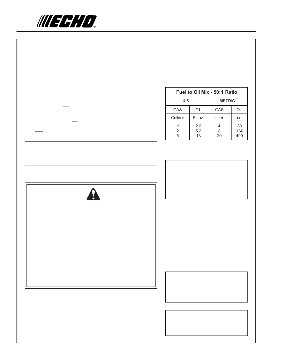 Fuel, Handling fuel warning danger, Fuel requirements | Echo SRM-210SB User Manual | Page 14 / 32