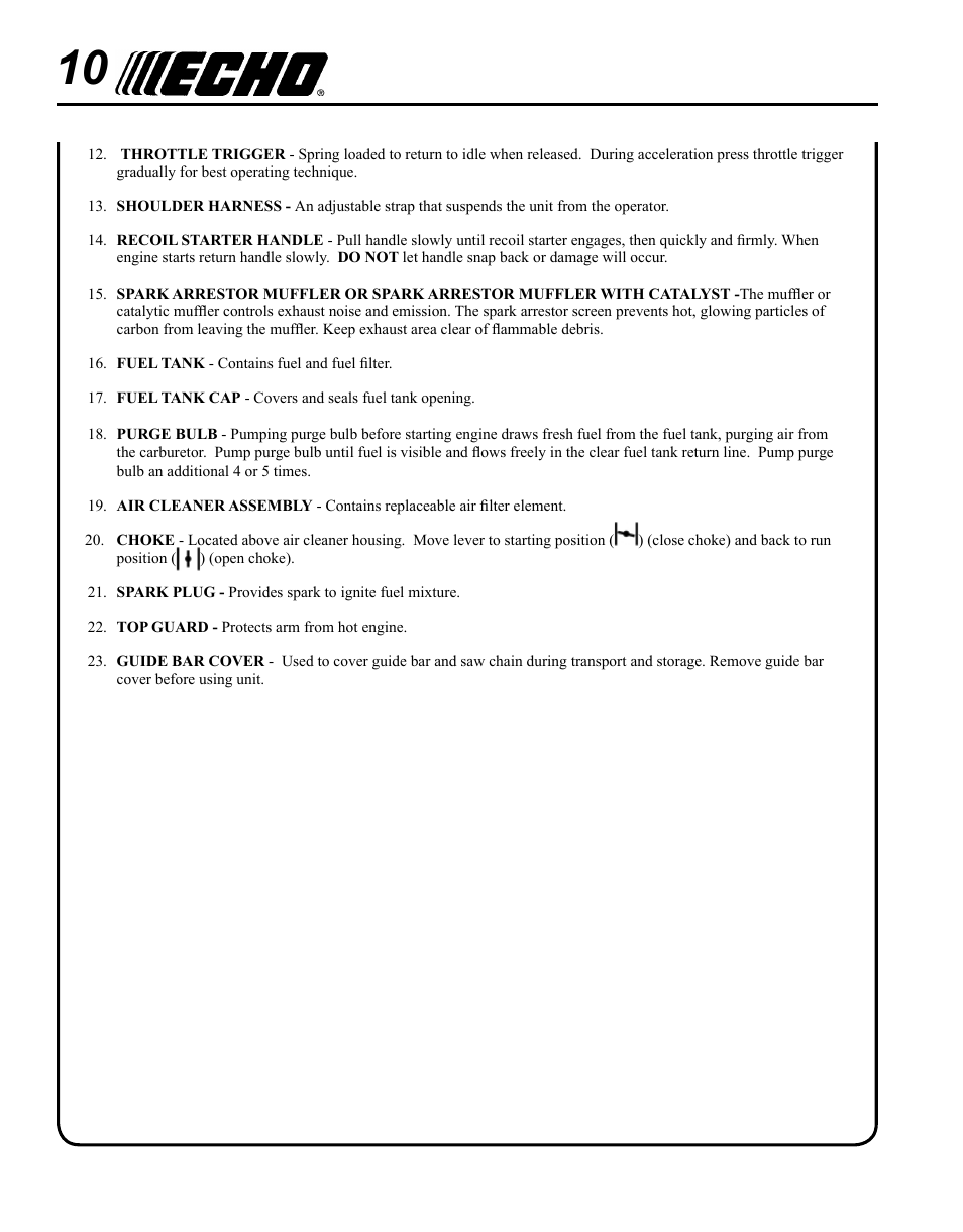 Echo PPF-280 User Manual | Page 10 / 36