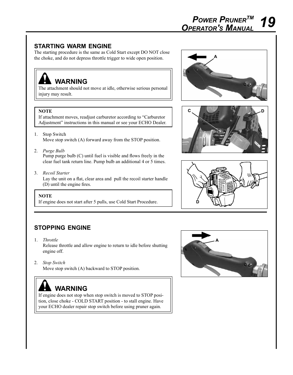 Echo PPF-280 User Manual | Page 19 / 36