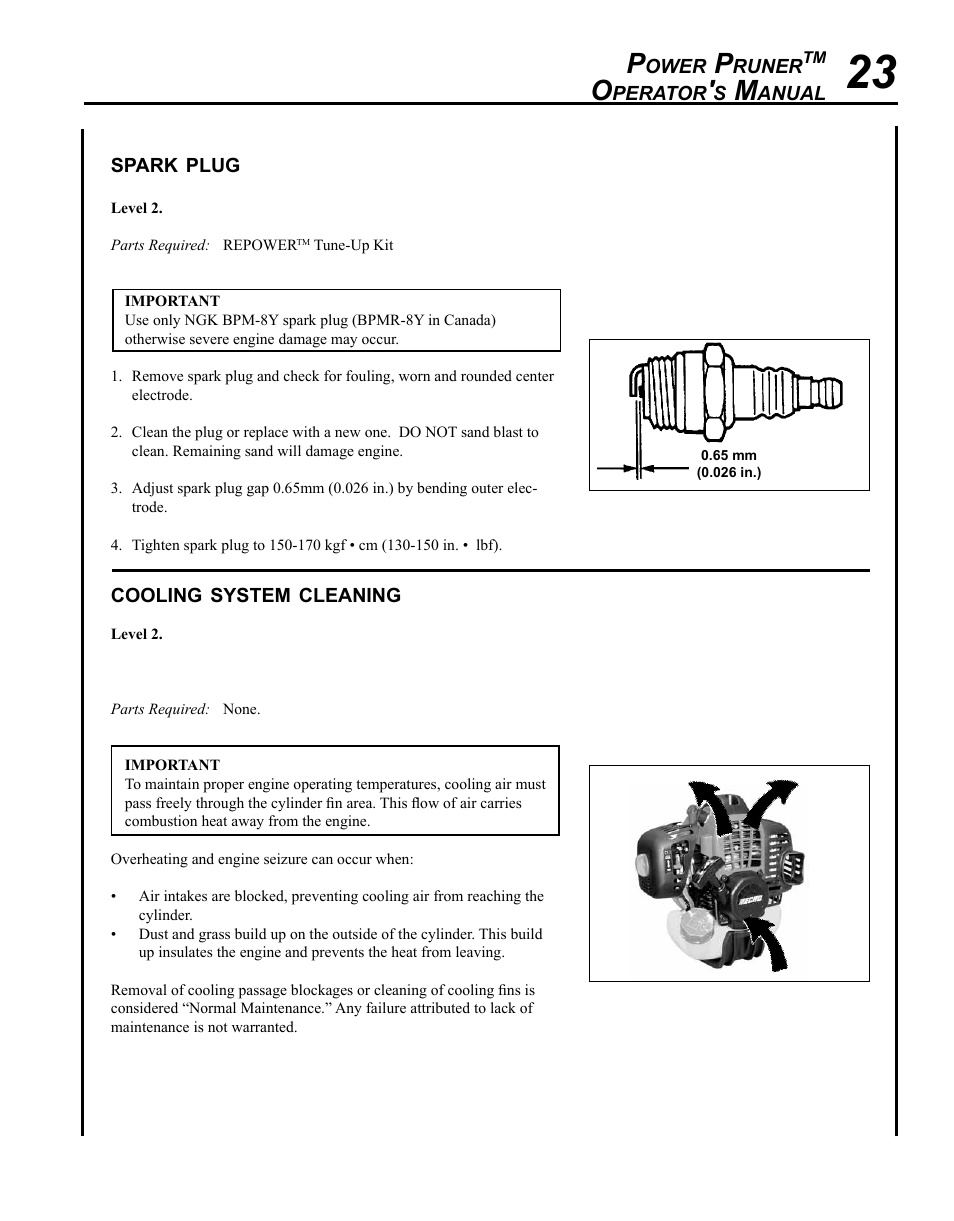 Echo PPF-280 User Manual | Page 23 / 36
