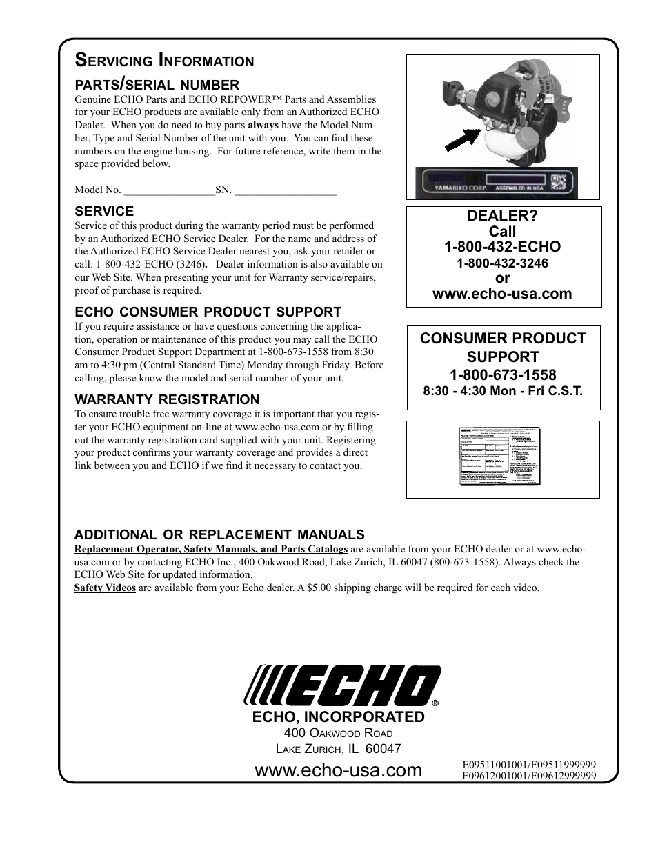 Echo PPF-280 User Manual | Page 36 / 36