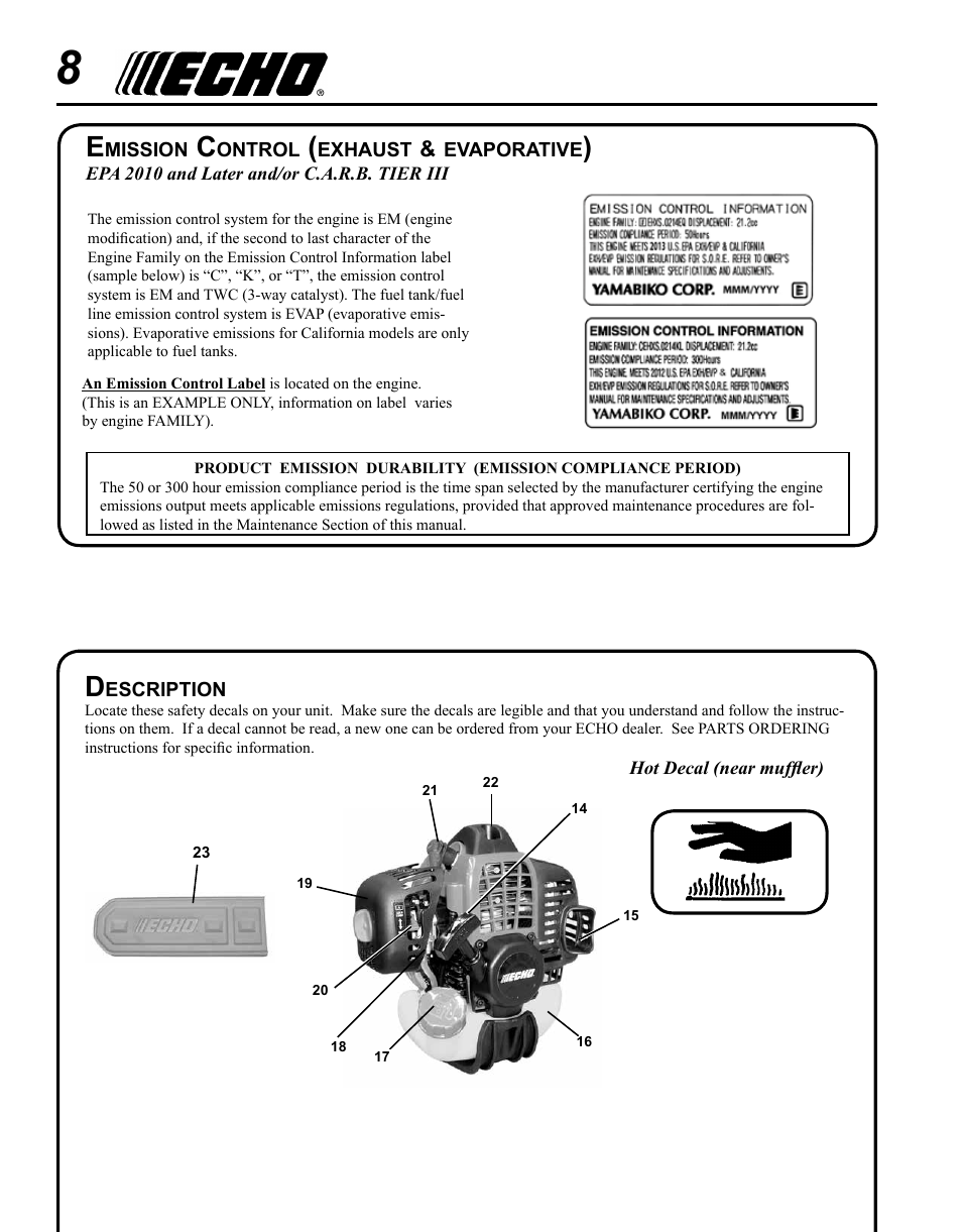 Echo PPF-280 User Manual | Page 8 / 36