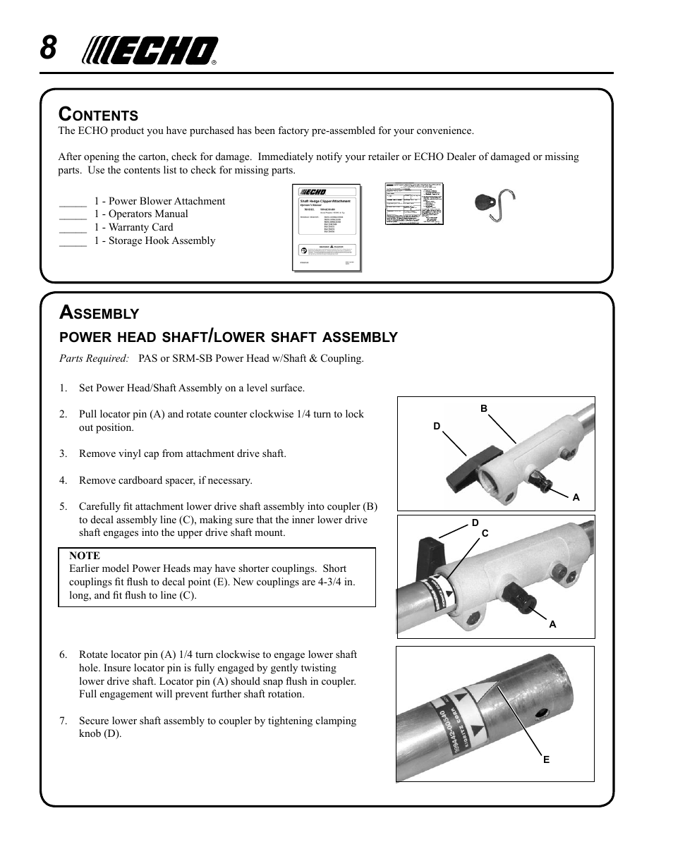 Echo 99944200490 User Manual | Page 8 / 12