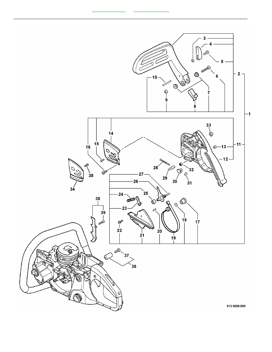 Chain brake | Echo cs-520 User Manual | Page 14 / 34