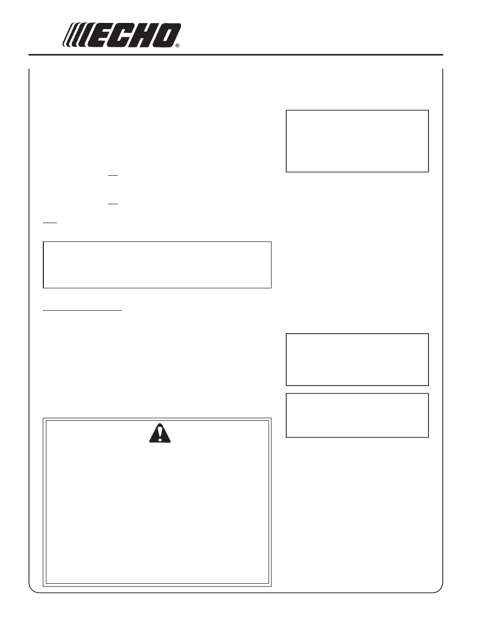 Warning danger | Echo SRM-210i User Manual | Page 16 / 34