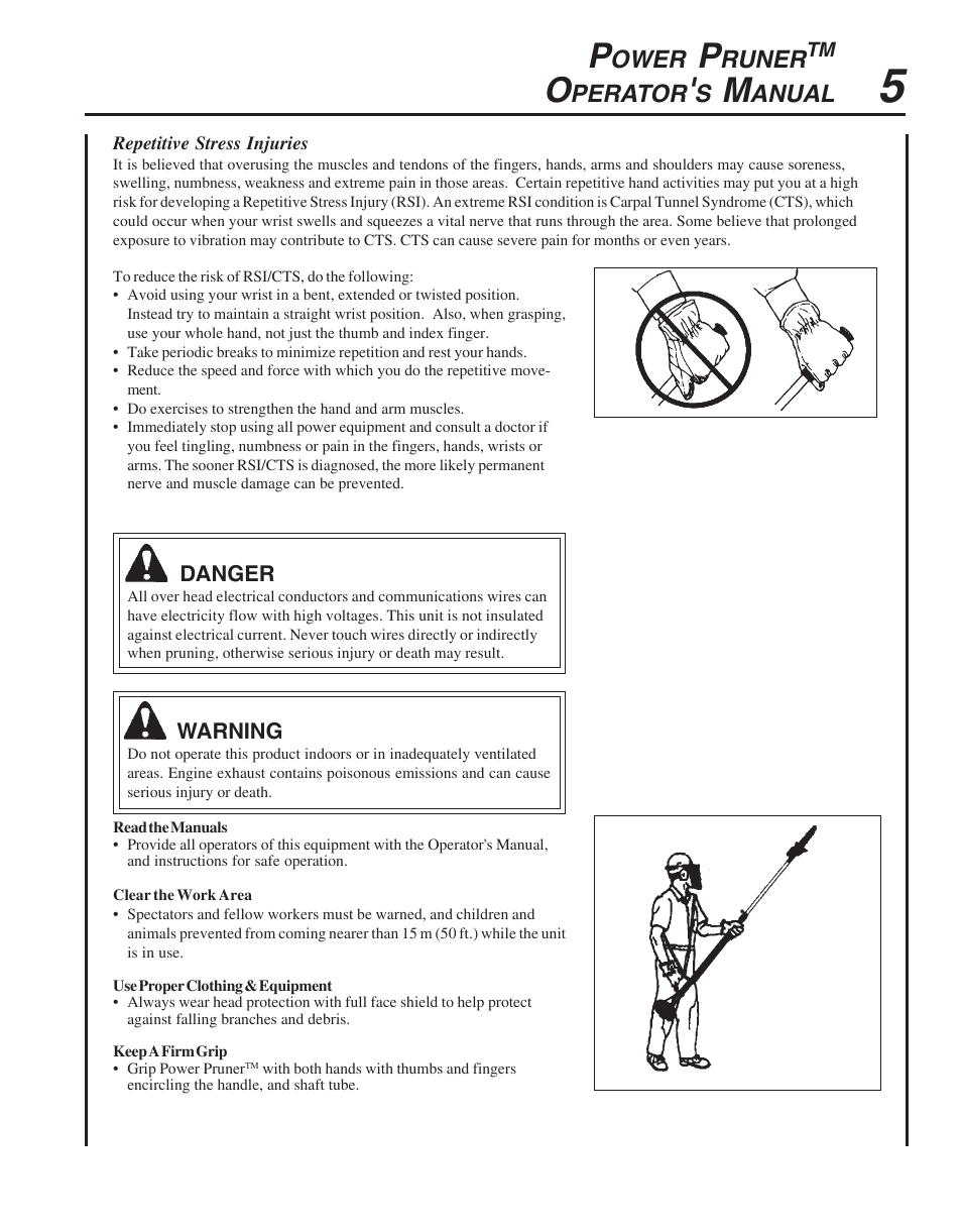 Ower, Runer, Perator | Anual | Echo PPT-265  EN User Manual | Page 5 / 32