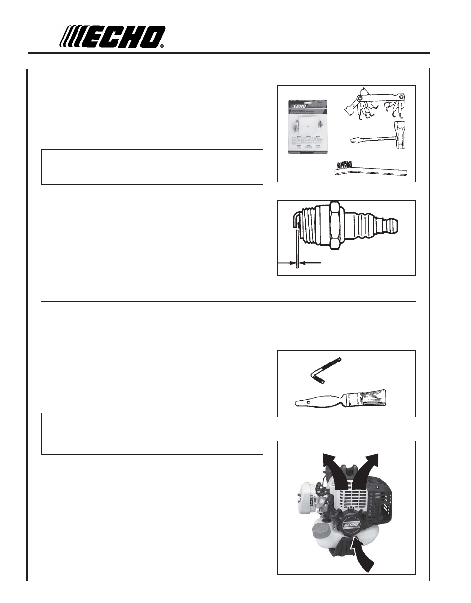Spark plug, Cooling system | Echo SRM-230 User Manual | Page 18 / 28