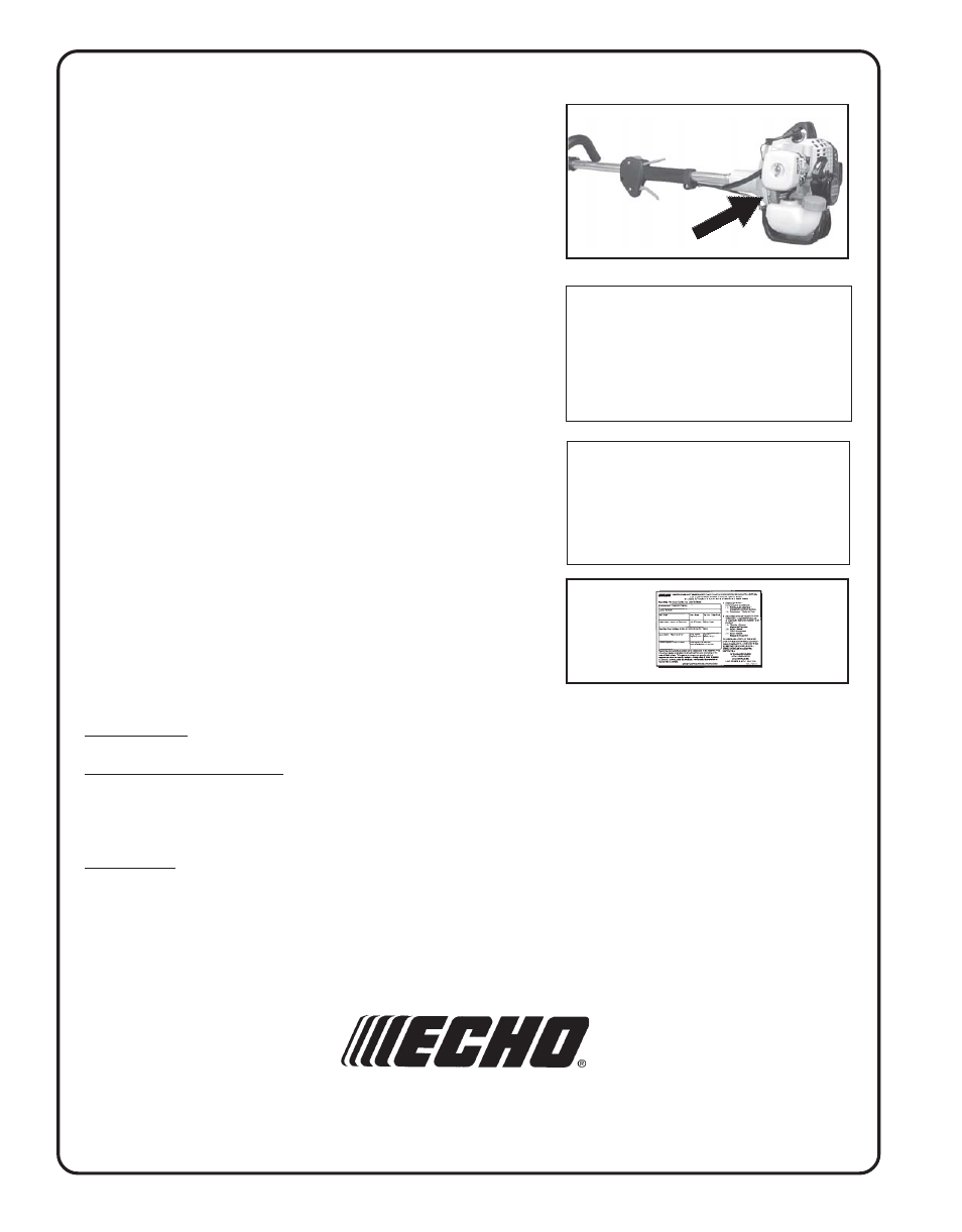 Servicing information | Echo SRM-230 User Manual | Page 28 / 28