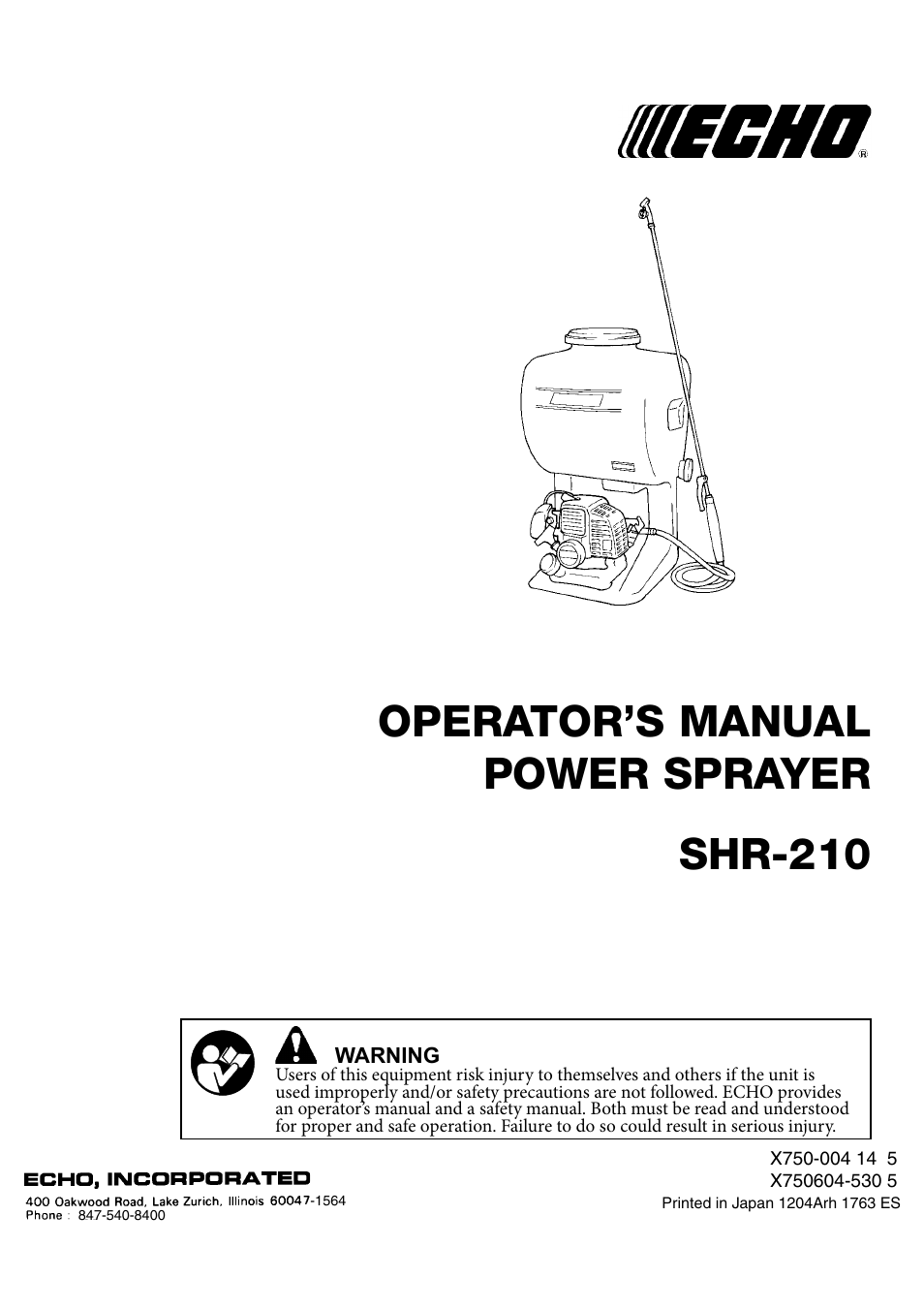 Echo SHR-210 User Manual | 18 pages