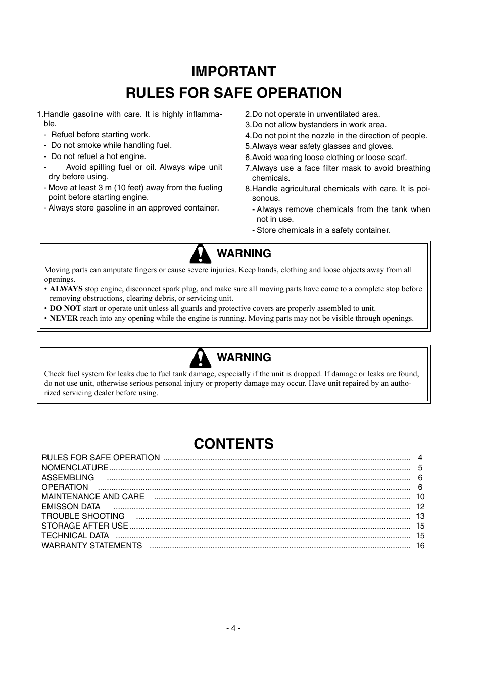 Echo SHR-210 User Manual | Page 4 / 18