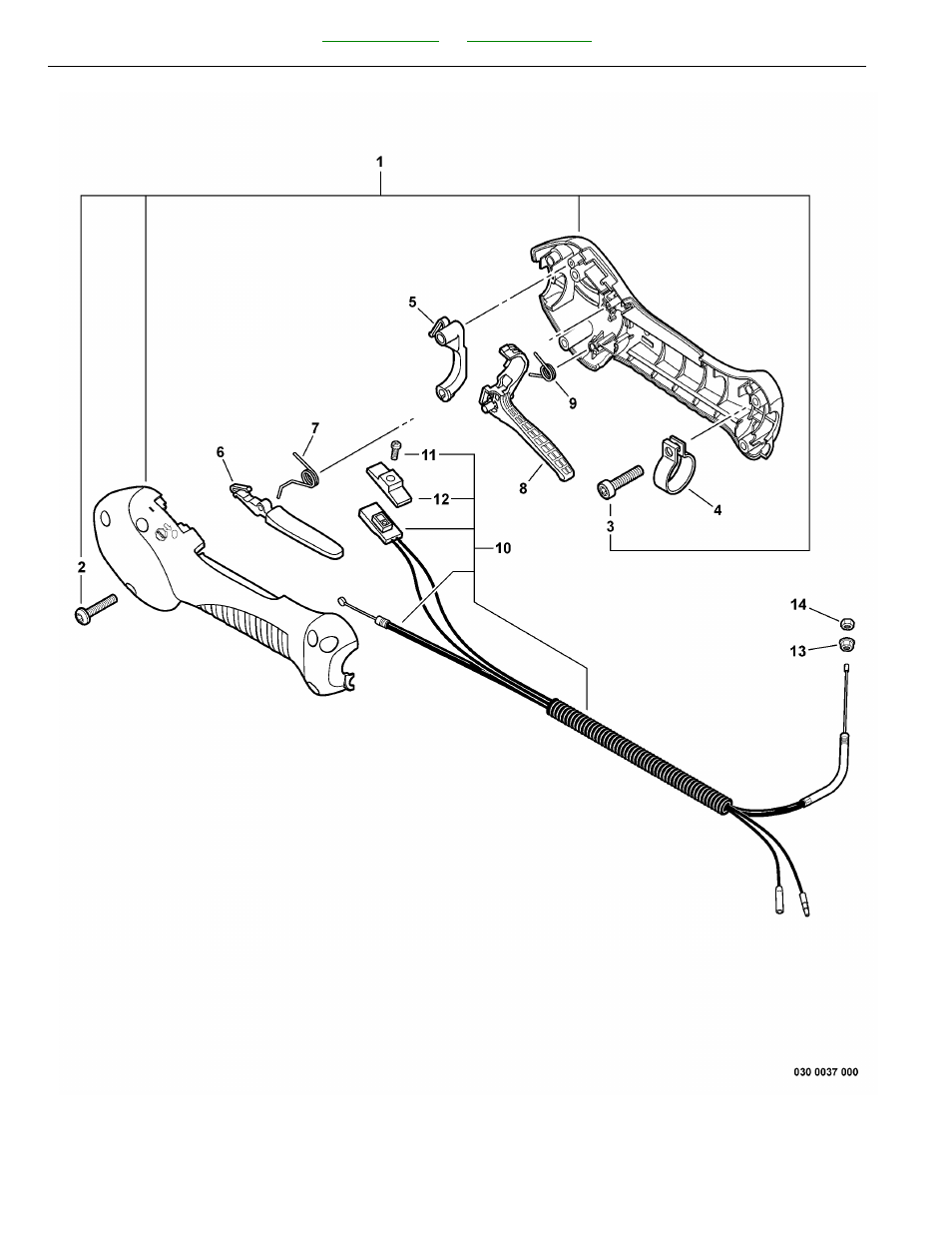 Control handle, control cable asy | Echo SRM-225SB User Manual | Page 32 / 46